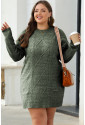 Cable Knit Drop Shoulder Loose Fit Sweater Dress