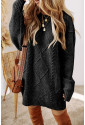 Cable Knit Drop Shoulder Loose Fit Sweater Dress