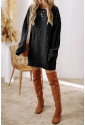 Cable Knit Drop Shoulder Loose Fit Sweater Dress