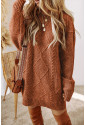 Cable Knit Drop Shoulder Loose Fit Sweater Dress