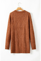 Cable Knit Drop Shoulder Loose Fit Sweater Dress