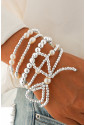 Bow Knot Pearl Beaded Multi Layered Bracelet Set