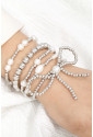 Bow Knot Pearl Beaded Multi Layered Bracelet Set