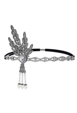 Art deco Gatsby flapper rhinestones headband