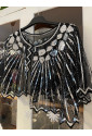 Sequin Embellished Gatsby Art deco Shawl Bolero