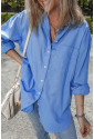 Blue Boyfriend Chest Pocket Tunic Shirt