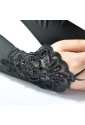 Black long satin gloves