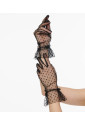 Elegant dotted retro black short gloves