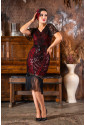 Elegant red vintage flapper Great Gatsby dress