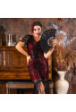 Elegant red vintage flapper Great Gatsby dress