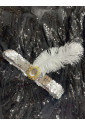 Art deco Gatsby flapper feather headband