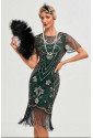 Elegant red vintage flapper Great Gatsby dress