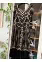 Black flapper  vintage flapper Gatsby seqiuns dress