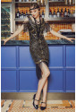 Black flapper  vintage flapper Gatsby seqiuns dress