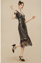 Black flapper  vintage flapper Gatsby seqiuns dress