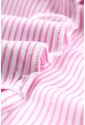 Pink Smocked Cuffed Striped Boyfriend Shirt with Pocket