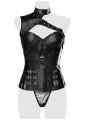 Exklusive black steampunk corset Leather Spiral 