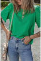 Bright Green Eyelet Embroidered Patchwork Shift Top