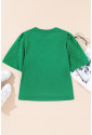 Bright Green Eyelet Embroidered Patchwork Shift Top