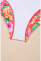 Floral Ruffle Trim Cutout Knotted One Piece Swimsuit