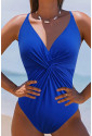 Black Twist Backless One-Piece Swimsuit