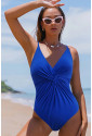 Black Twist Backless One-Piece Swimsuit