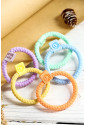 Chestnut 5pcs Smile Face Decor Braided Hair Ties