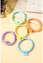 Chestnut 5pcs Smile Face Decor Braided Hair Ties