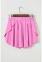 Pink Drawstring High Waist Lined Tennis Skorts