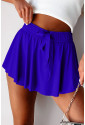 Blue Drawstring High Waist Lined Tennis Skorts