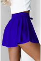 Blue Drawstring High Waist Lined Tennis Skorts