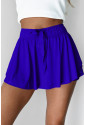 Blue Drawstring High Waist Lined Tennis Skorts
