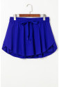 Blue Drawstring High Waist Lined Tennis Skorts