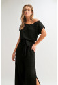 Black Structures Short Sleeve  Jumpsuit CARMENILA