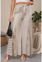 Boho Lace Patchwork Wide Leg High Waist Pants