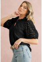 Madeira Embroidered Puff Sleeve Blouse