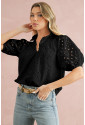Madeira Embroidered Puff Sleeve Blouse
