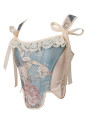 Victorian Vintage Floral Lace Ruffled Overbust Corset Bustier