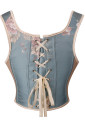 Victorian Vintage Floral Lace Ruffled Overbust Corset Bustier