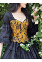 Romantic gold vintage straps corset Sunflower Dream