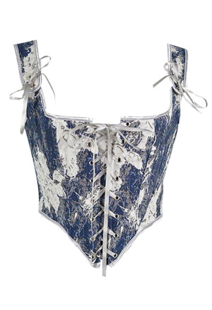 Vintage Corset Top Denim Renaissance