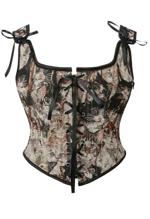 Vintage Cat Corset Midnight Muse