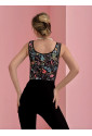 Black floral renaissance corset Floral Meadow