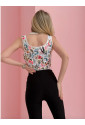 Unique floral folclore straps corset