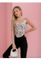 Unique floral folclore straps corset