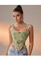Vintage Floral Renaissance Corset Top BUTTERFLIES