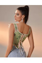 Vintage Floral Renaissance Corset Top BUTTERFLIES