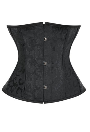 26 Spiral Steel Boned Brocade Underbust Shaper Corset