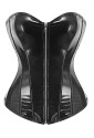 Black faux leather zipper corset 