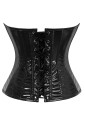 Black faux leather zipper corset 